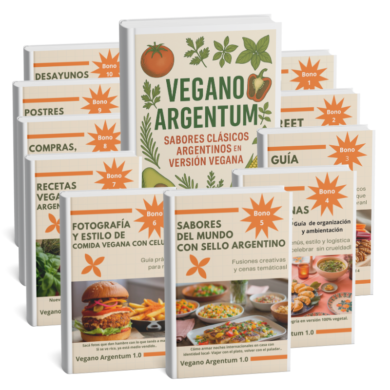 Vegano Argentum 1.0: 200 recetas veganas al estilo argentino y mucho más en 380 págs.