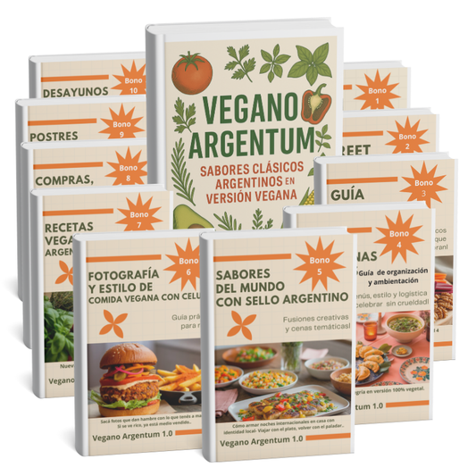 Vegano Argentum 1.0: 200 recetas veganas al estilo argentino y mucho más en 380 págs.